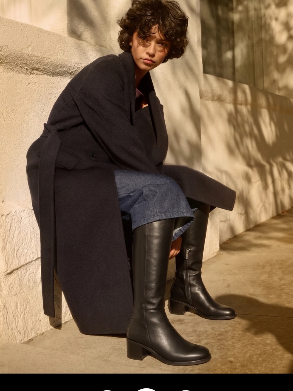 La CANADIENNE Black Leather Tall Zip & Buckle Riding Boots